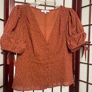 Recycled Georgette Button-Front Top
